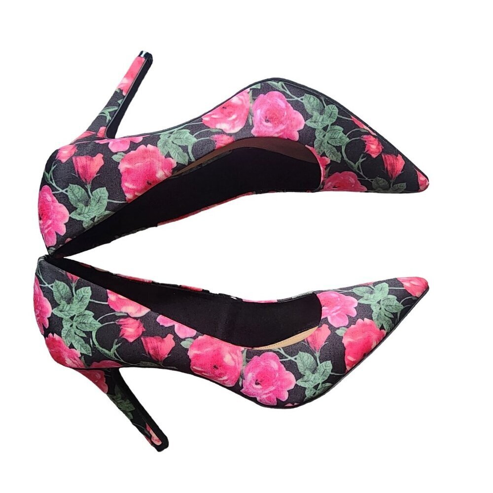 Christian Siriano Floral Pointed Toe Pump Pink Black Women's 10 - Picture 7 of 15